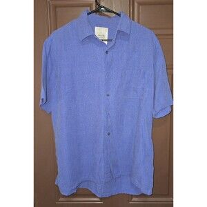 Telso Ella Island Button Down S/S Mens Shirt - XL - 75% Silk 25% Linen